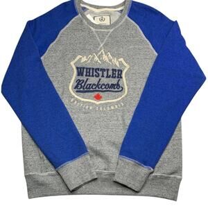 NWT Campus Crew Mens Whistler Blackcomb Raglan Sweatshirt M Mountains Ski Resort